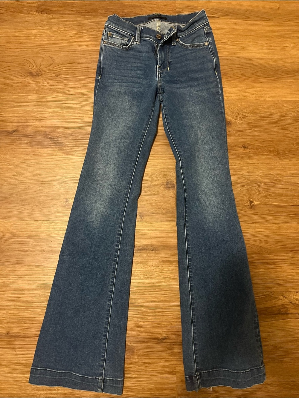 7 For All Mankind Women's Flare Jeans in Dark Blue Wash